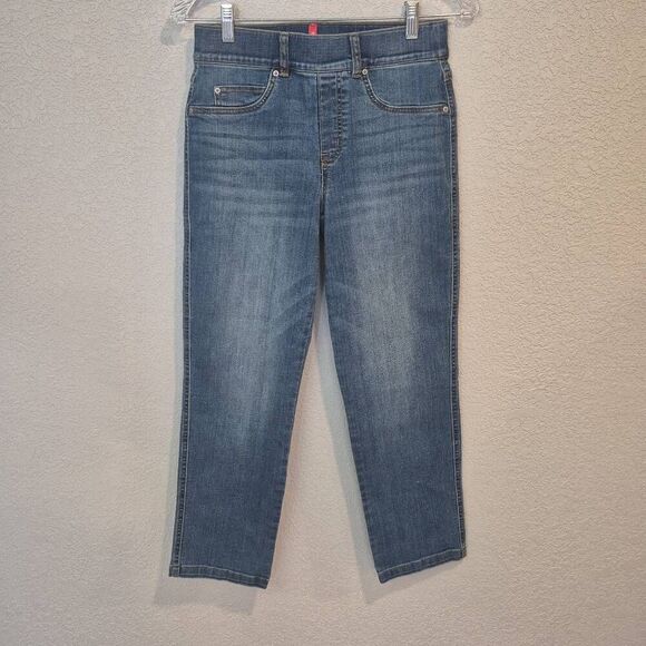Spanx Women's Size S Straight Crop Jeans Blue - Picture 1 of 7
